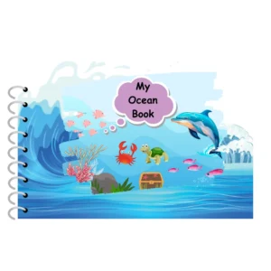 Sidkudil-My Ocean Book - Montessori Busy Books -16 activities in hard laminated sheets with Hook and loop Attached | 2-4 Years | Water/Tear proof [Spiral-bound] Spiral-bound