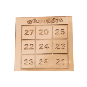 Sidkudil Puja Store 4" x 4" Copper Kubera Yantra