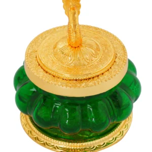 Sidkudil Lakshmi Kubera Pot/with toughened Glass/Green Colour